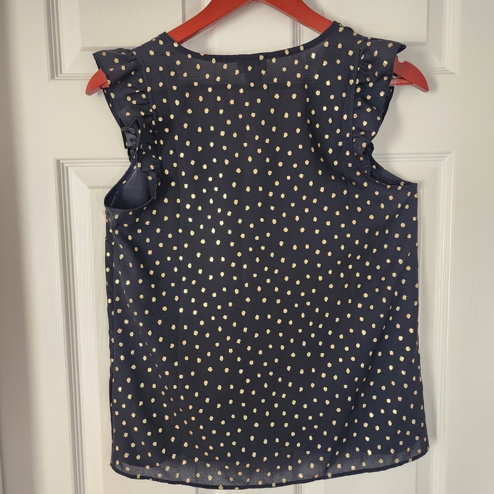 J. Crew Black w/ Gold Flecks Tank Top - Size 2, - Picture 3 of 6